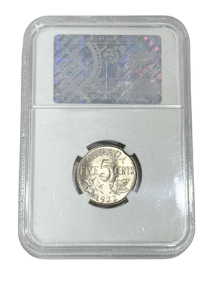 1922 5 CENT CANADA NEAR S – MS 64 – GRADED (347-003)