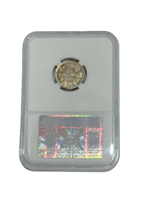 1858 10 CENT CANADA – AU 50 – GRADED