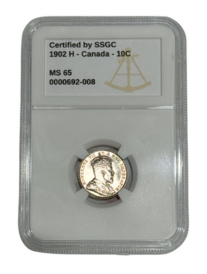 1902H 10 CENT CANADA – MS 65 – GRADED