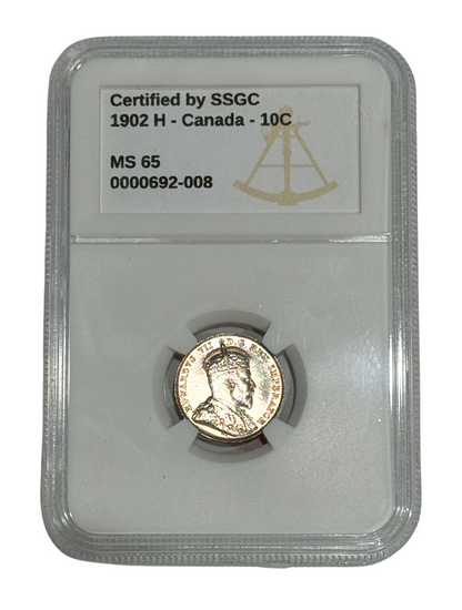 1902H 10 CENT CANADA – MS 65 – GRADED