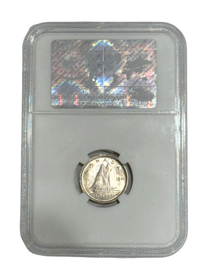 1940 10 CENT CANADA RE – RE-ENGRAVED DATE – MS 63 – GRADED (347-011)