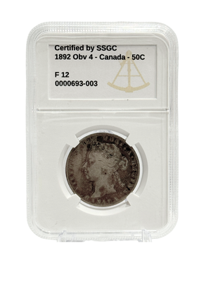 1892 50 CENT CANADA OBV.4 – F 12 – GRADED