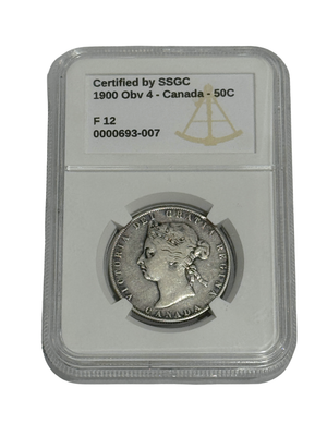 1900 50 CENT CANADA OBV.4 – F 12 – GRADED