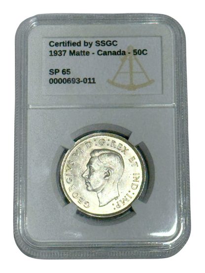 1937 50 CENT CANADA MATTE – SP 65 – GRADED (350-003 / 693-011)