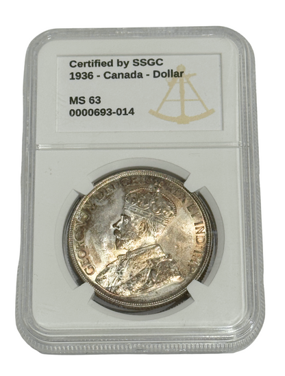 1936 DOLLAR CANADA – MS 63 – GRADED (349-013)
