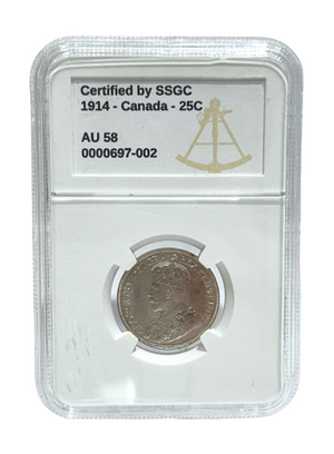 1914 25 CENT CANADA – AU 58 - GRADED