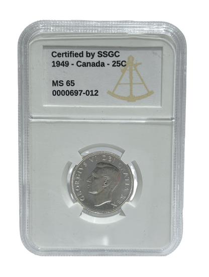 1949 25 CENT CANADA – MS 65 – GRADED (350-010)