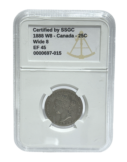 1888 25 CENT W8 CANADA WIDE 8 – EF 45 - GRADED