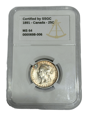1891 25 CENT CANADA – MS 64 - GRADED