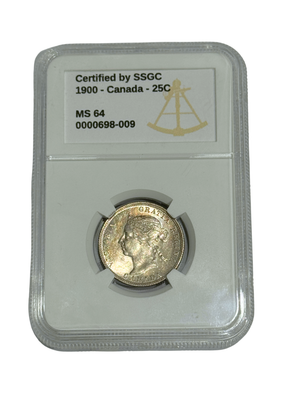 1900 25 CENT CANADA – MS 64 - GRADED