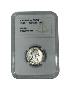 1902H 25 CENT CANADA – MS 60 - GRADED