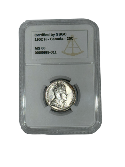1902H 25 CENT CANADA – MS 60 - GRADED