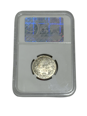 1929 25 CENT CANADA – MS 64 - GRADED
