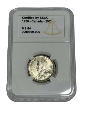 1928 25 CENT CANADA – MS 64 - GRADED