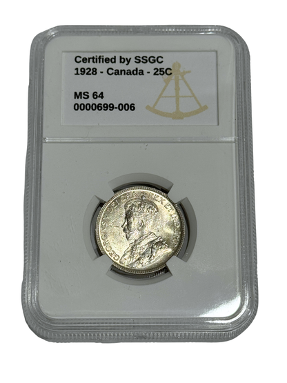 1928 25 CENT CANADA – MS 64 - GRADED