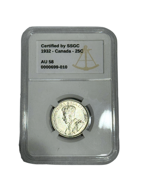 1932 25 CENT CANADA – AU 58 - GRADED