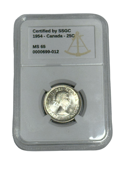 1954 25 CENT CANADA – MS 65 - GRADED