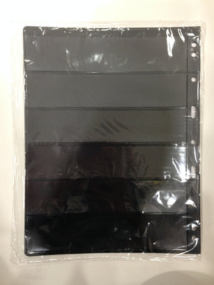 VARIO BLACK STAMP STOCKPAGES - FIVE SHEETS - SIX STRIPS