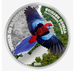 2014 $5 WORLD OF PARROTS: CRIMSON ROSELLA