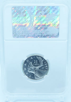 1947 25 CENT CANADA – MS 64 – GRADED (350-011)