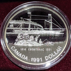 1991 PROOF COMMEMORATIVE SILVER DOLLAR - 175TH ANNIVERSARY OF THE FRONTENAC