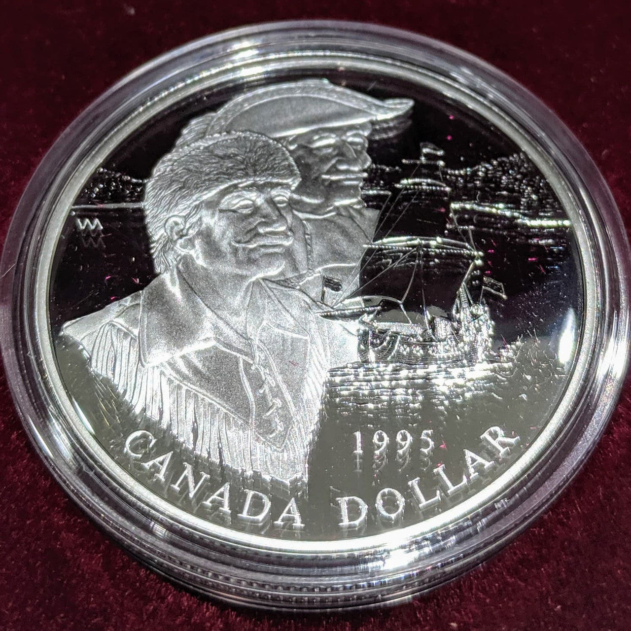 1995 PROOF COMMEMORATIVE SILVER DOLLAR - HUDSON'S BAY COMPANY 325TH ANNIVERSARY