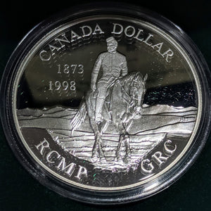 1998 PROOF COMMEMORATIVE SILVER DOLLAR - 125TH ANNIVERSARY OF THE RCMP