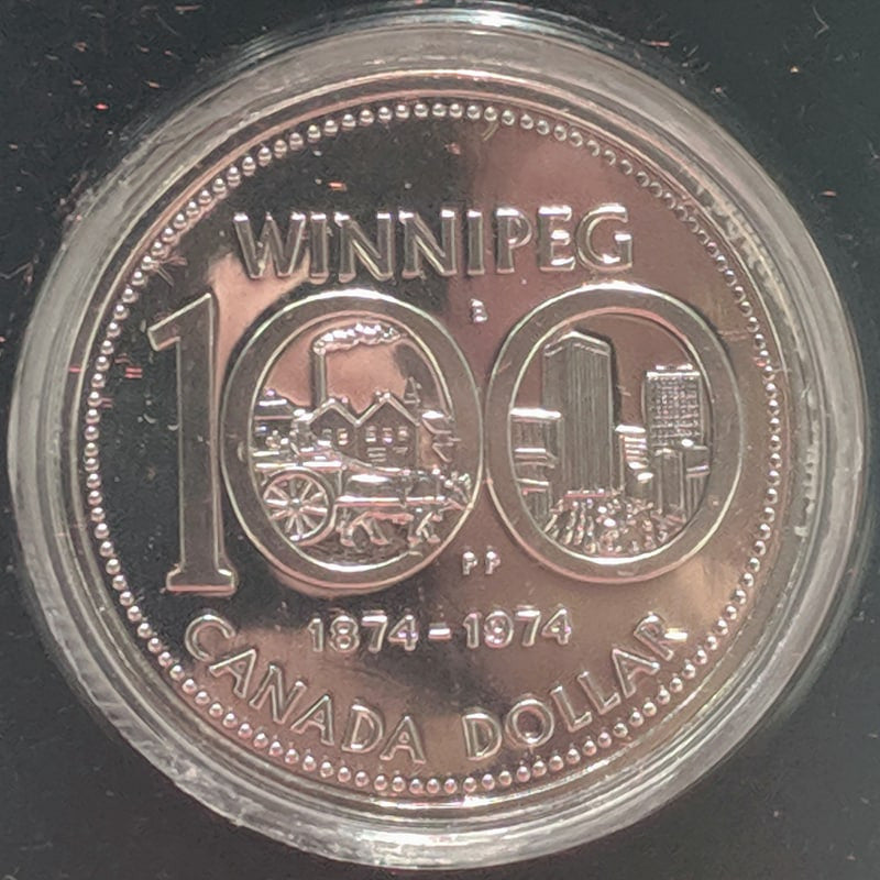 1974 SPECIMEN COMMEMORATIVE SILVER DOLLAR - WINNIPEG CENTENNIAL
