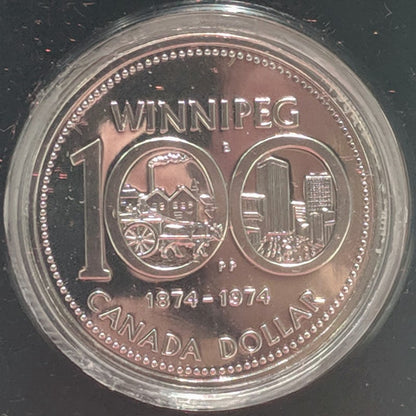 1974 SPECIMEN COMMEMORATIVE SILVER DOLLAR - WINNIPEG CENTENNIAL