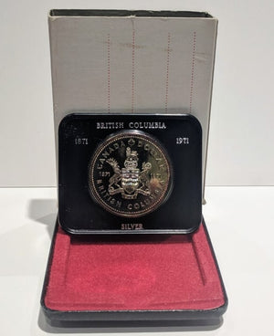 1971 SPECIMEN COMMEMORATIVE SILVER DOLLAR - BRITISH COLUMBIA CENTENNIAL