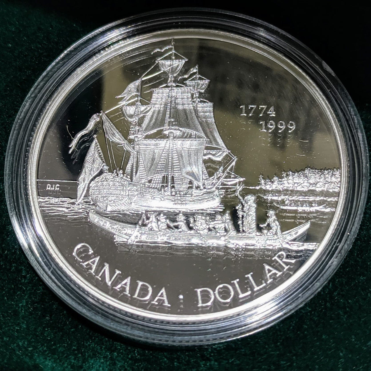 1999 PROOF SILVER DOLLAR - VOYAGE OF JUAN PEREZ 225TH ANNIVERSARY