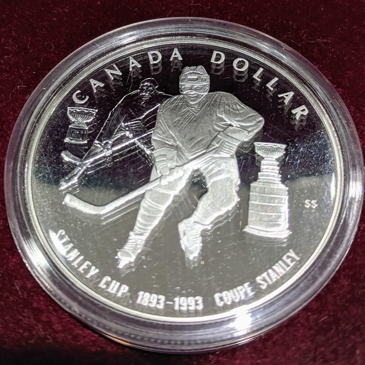 1993 PROOF COMMEMORATIVE SILVER DOLLAR - 100TH ANNIVERSARY OF THE STANLEY CUP