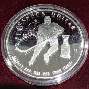 1993 PROOF COMMEMORATIVE SILVER DOLLAR - 100TH ANNIVERSARY OF THE STANLEY CUP