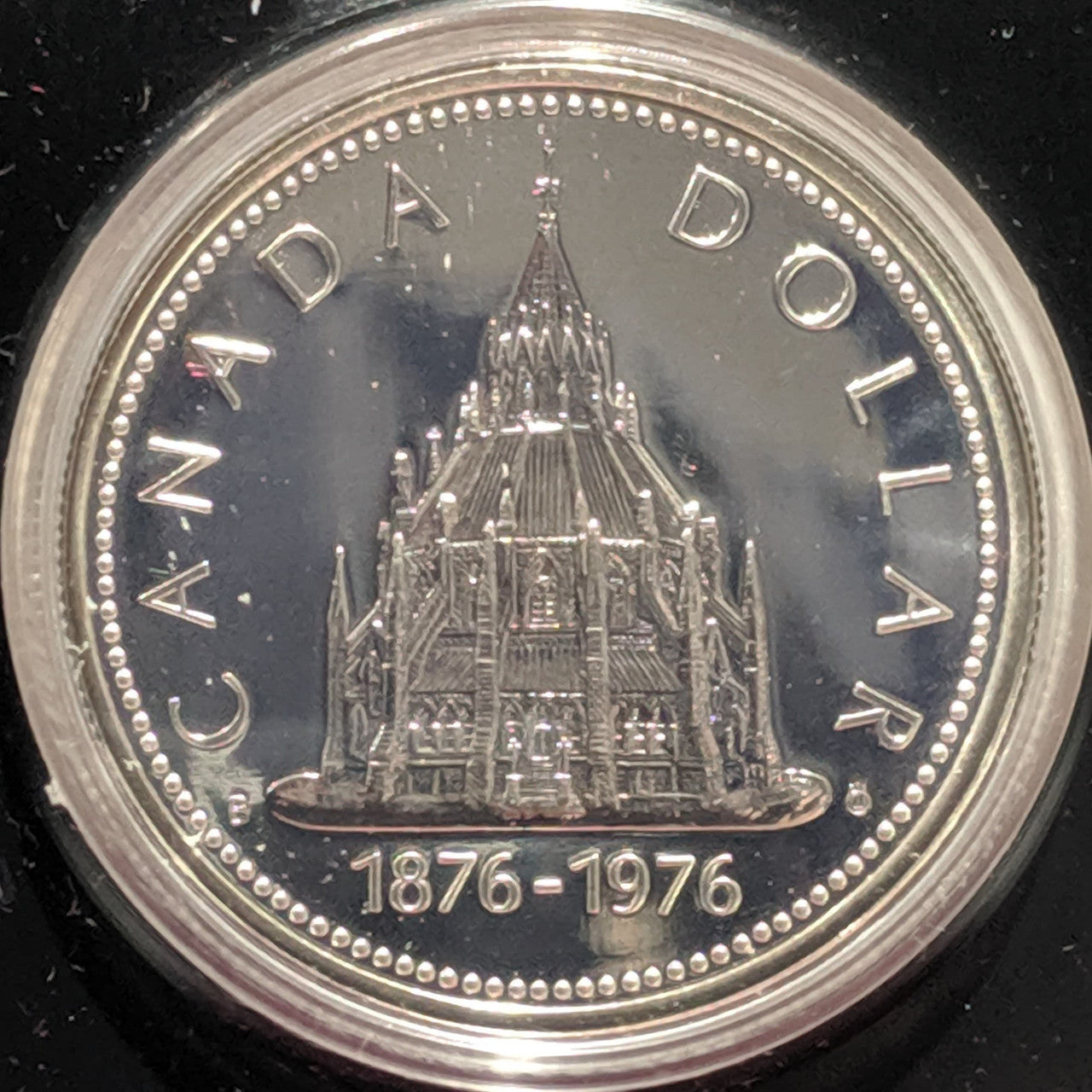 1976 SPECIMEN COMMEMORATIVE SILVER DOLLAR - LIBRARY OF PARLIAMENT CENTENNIAL