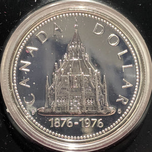 1976 SPECIMEN COMMEMORATIVE SILVER DOLLAR - LIBRARY OF PARLIAMENT CENTENNIAL
