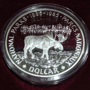 1985 PROOF COMMEMORATIVE SILVER DOLLAR - NATIONAL PARKS CENTENNIAL