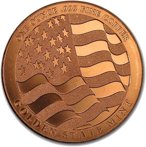 1oz HOME OF THE FREE BECAUSE OF THE BRAVE ARMED FORCED TRIBUTE COPPER ROUND