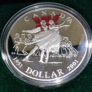2001 PROOF SILVER DOLLAR - 1951 NATIONAL BALLET