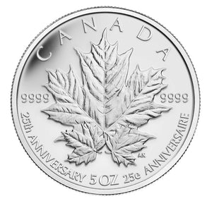 2013 5oz $50 25TH ANNIVERSARY OF THE SML FINE SILVER COIN