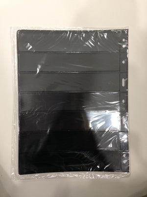 VARIO BLACK STAMP STOCKPAGES - FIVE SHEETS - SEVEN STRIPS