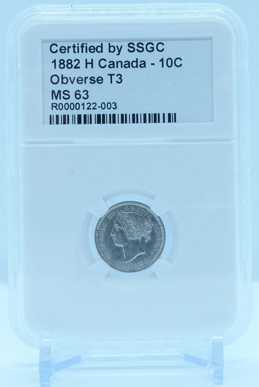 1882 10 CENT H CANADA OBVERSE T3 – MS 63 - GRADED
