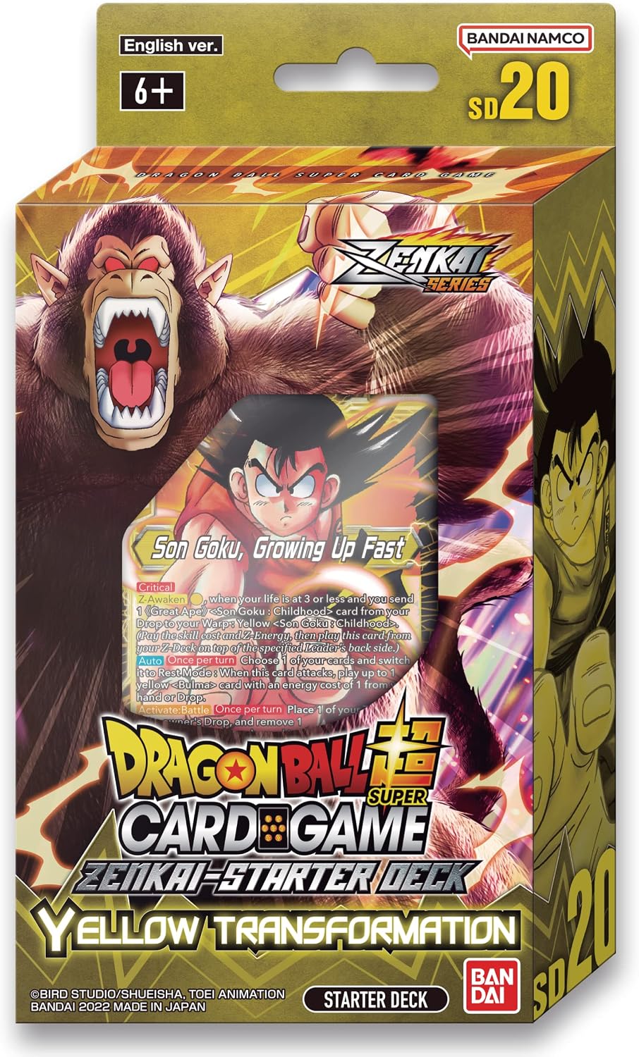 DRAGONBALL SUPER CARD GAME: ZENKAI STARTER DECK - YELLOW TRANSFORMATION SD20