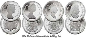 2004 50-CENT STERLING SILVER COIN SET - EFFIGIES OF THE QUEEN