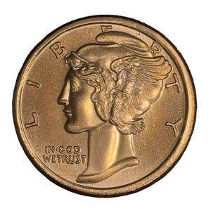 1oz MERCURY DIME COPPER ROUNDS