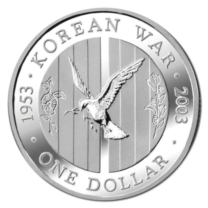 2003 $1 50TH ANNIVERSARY OF THE KOREAN WAR PROOF FINE SILVER