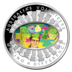 2003 1oz $5 SILVER PROOF COIN - VOLUNTEERS HOLOGRAM FINALE COIN (ROYAL AUSTRALIAN MINT)
