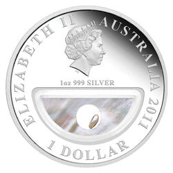 2011 1oz $1 PURE SILVER PROOF COIN - TREASURES OF AUSTALIA: PEARLS