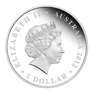 2012 1oz $1 PURE SILVER PROOF COIN - H.M. QUEEN ELIZABETH II: DIAMOND JUBILEE