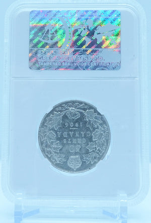 1906 50 CENT CANADA – AU 50 - GRADED