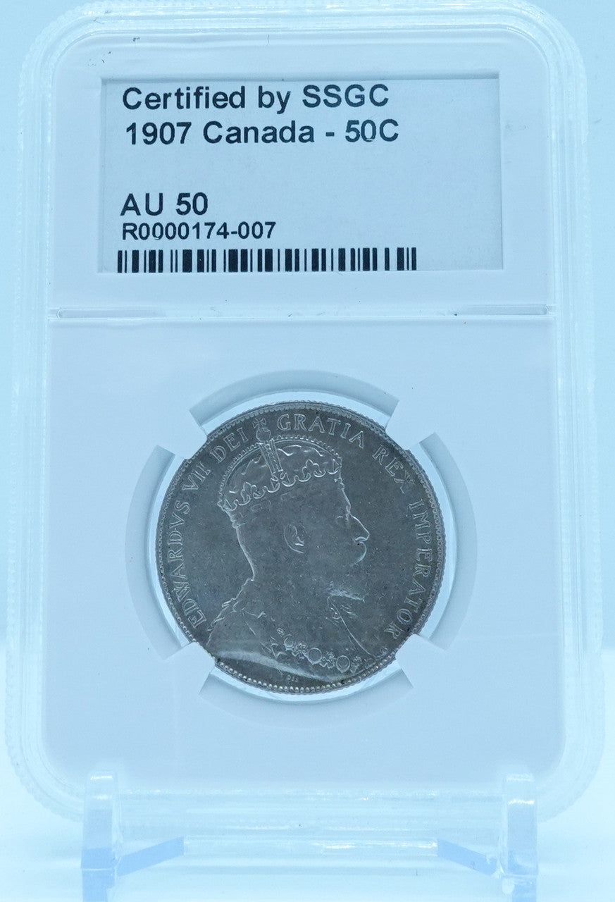 1907 50 CENT CANADA – AU 50 - GRADED